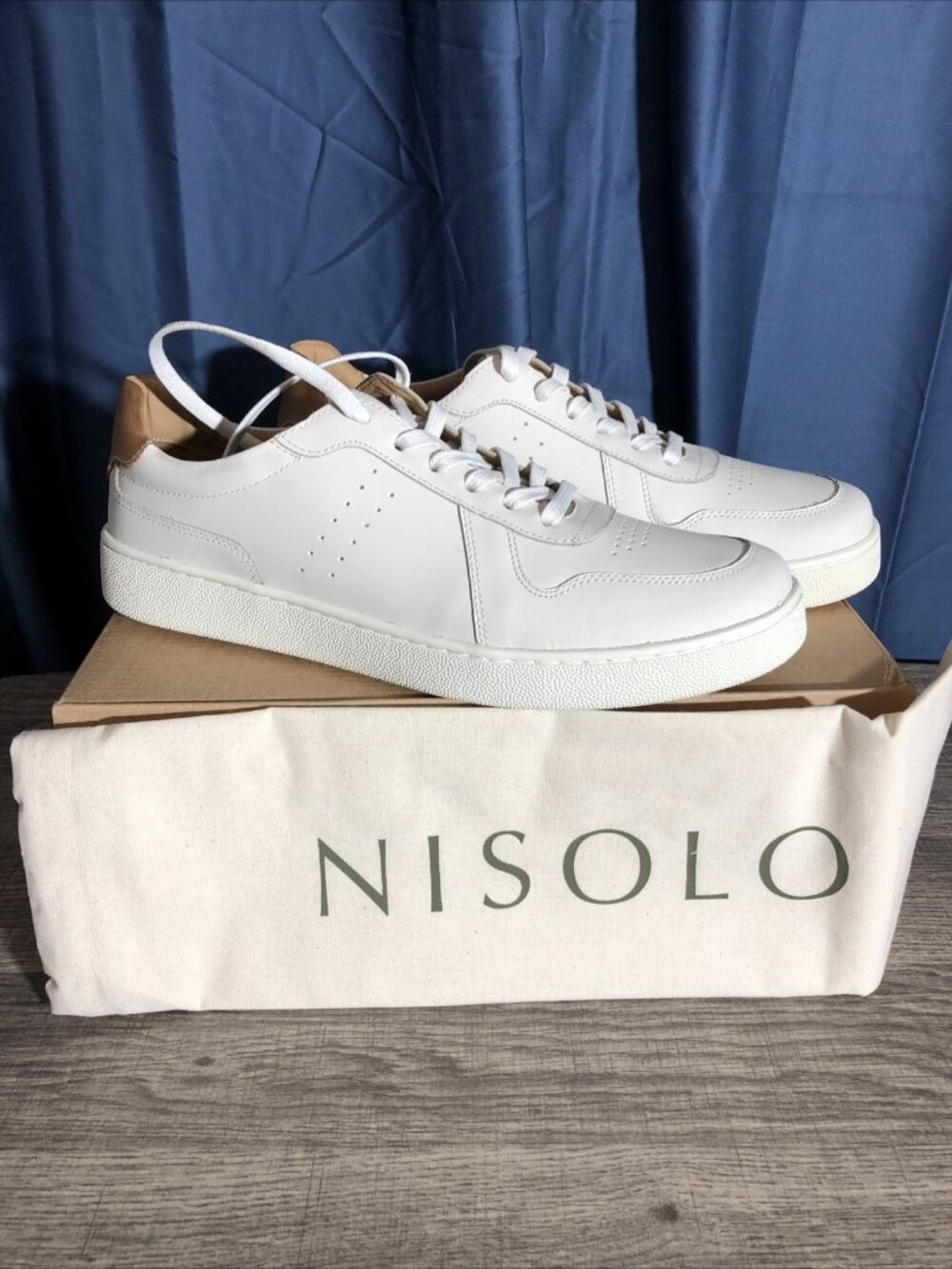 Nisolo Bria Go-To Court Leather Sneaker White 8.5